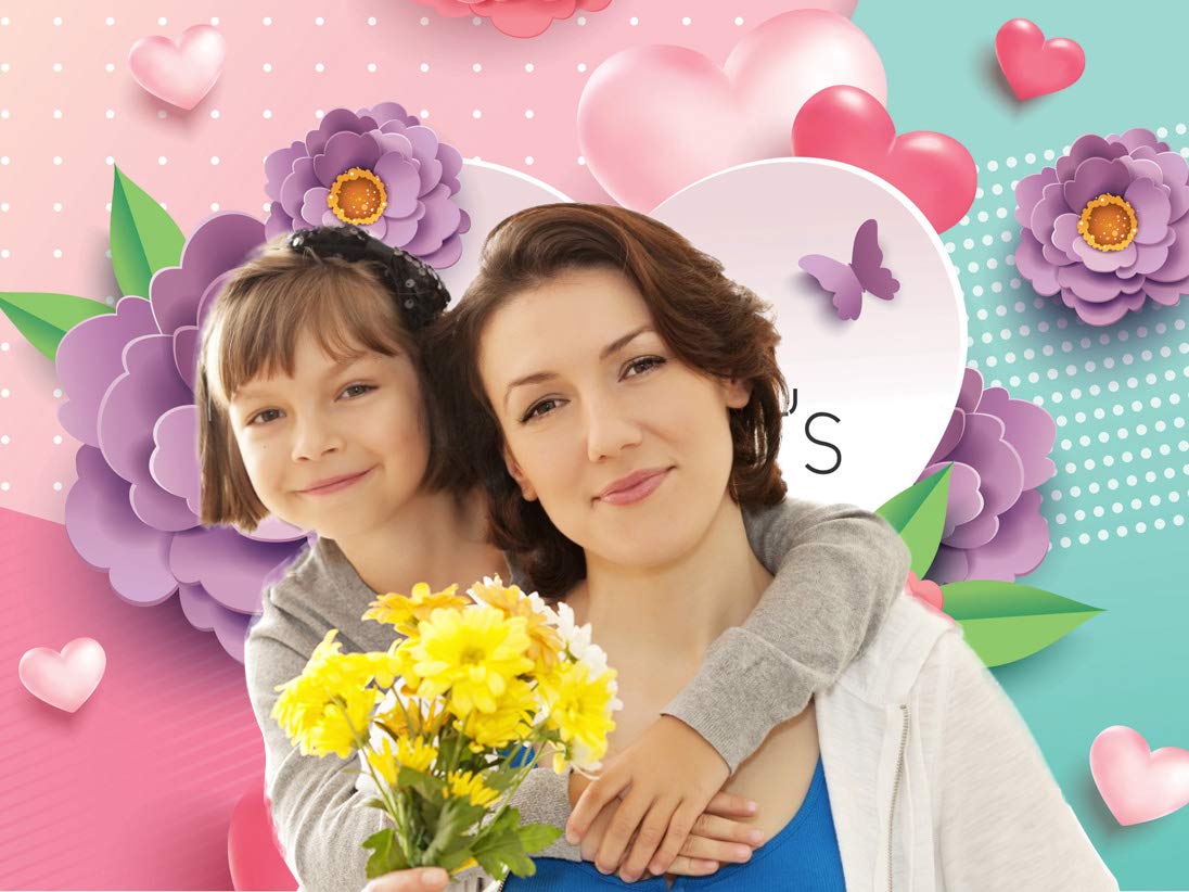 SJOLOON Muttertags-Fotohintergrund – Lila/rosa Blumen, 3 X 2,4 M, Für Studio Und Party