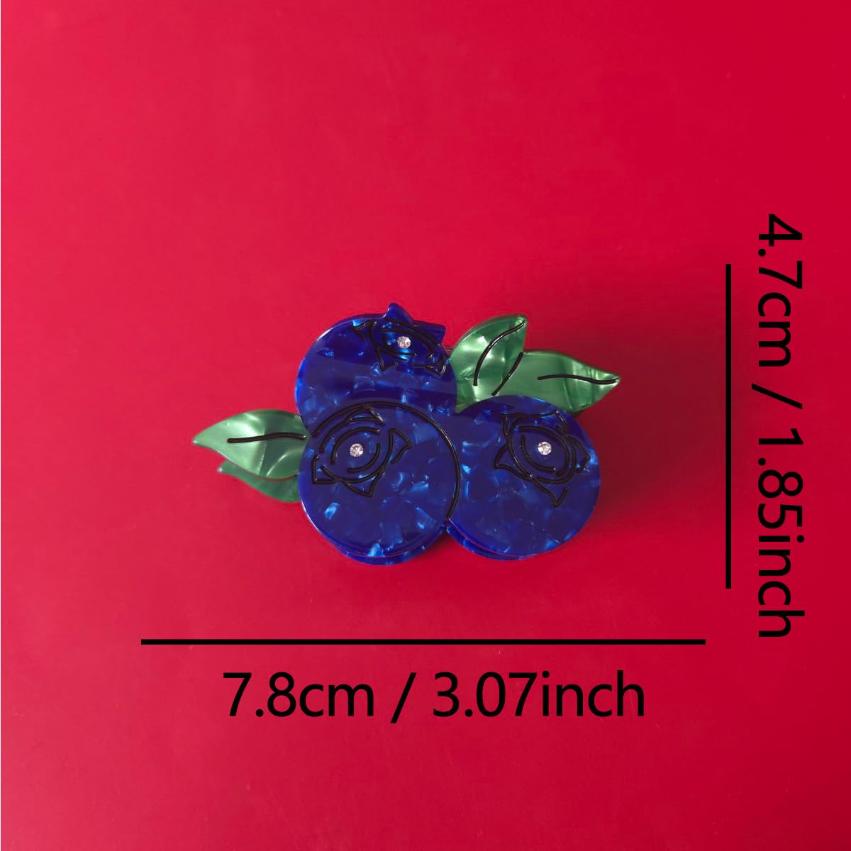 Funny Blueberry Hair Clips,Acetate Hair Clip,Cartoon Fruit Claw Clips for Women