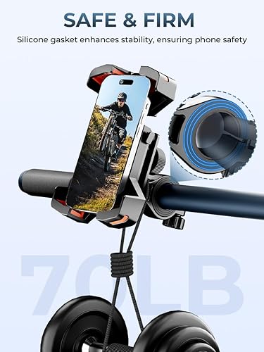 Miniatura 5 de Soporte de teléfono para motocicleta, soporte de teléfono celular montado en el manillar para bicicleta, soporte universal de teléfono para