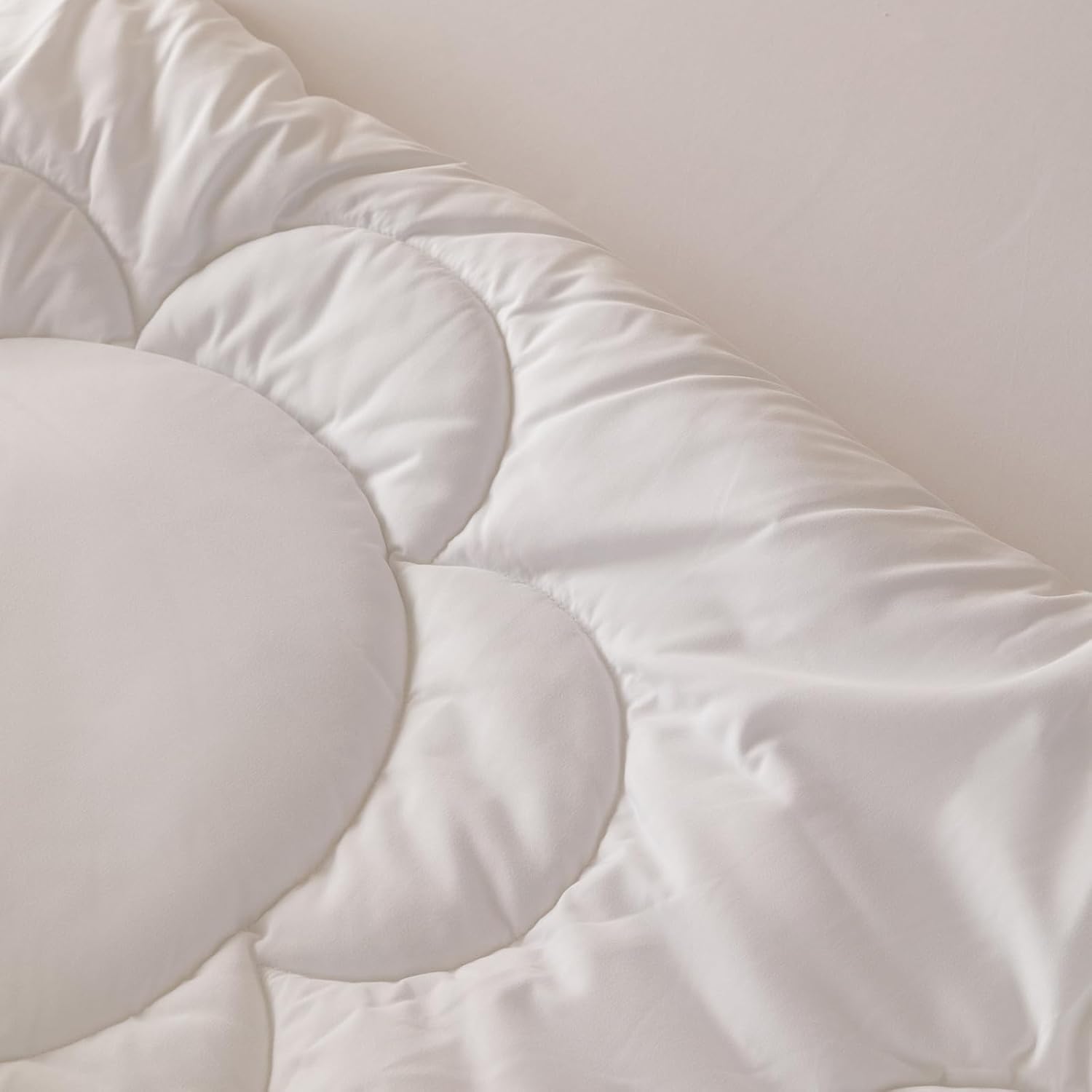 Houseri White Floral Comforter Set Queen Solid White Sunflower Comfy Fluffy Quilted Comforters Queen Size Bedding Sets