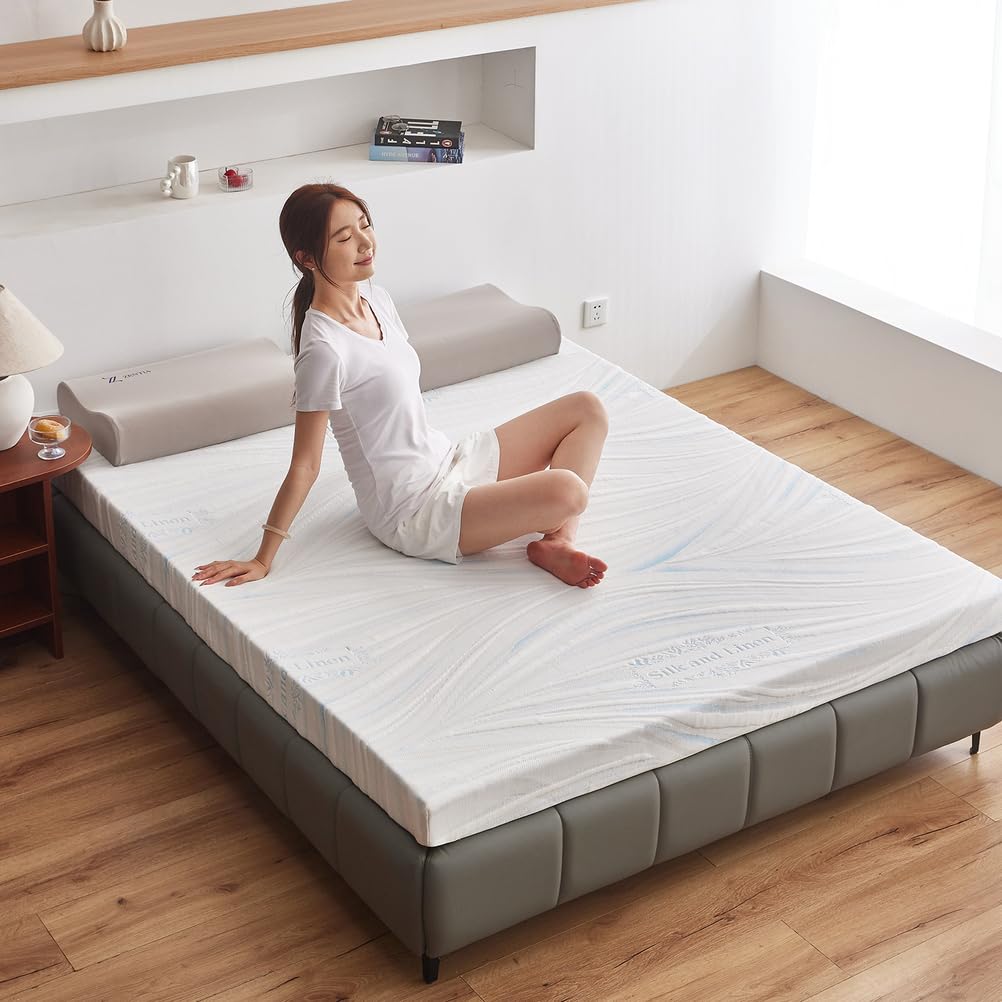 Whiteb/5cm,200x240cm, Memory Schaum Japanische Bodenmattratze Topper Dicke 5Cm / 8Cm / 10Cm Futon Matratze Pad Mit Abdeckung Jacquard-Stoff Stricken Schlafmatte Tatami-Pad