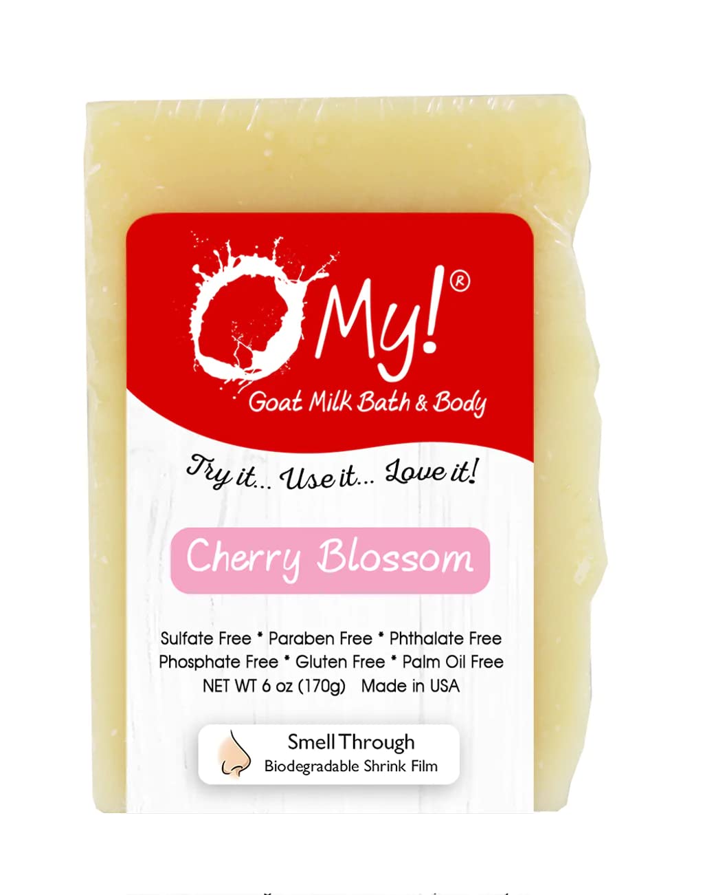 O My! Goat Milk Soap Bar 6oz | Made with Farm-Fresh Goat Milk | Free of Parabens & More | Handcrafted USA