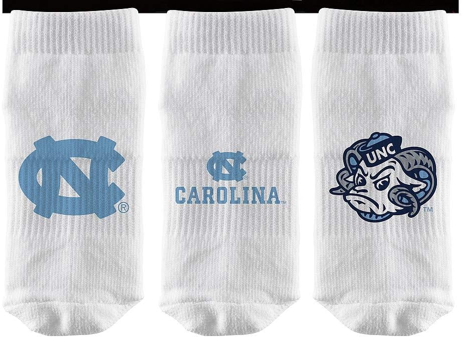 Elite Fan Shop North Carolina Tar Heels Baby Socks 3-Pack - 0-12 Months - White: Clothing