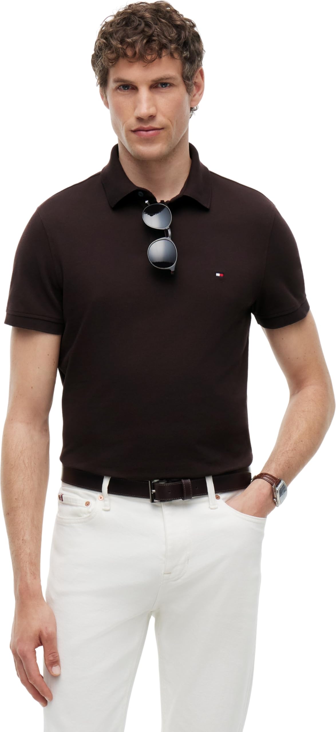 Tommy Hilfiger Men's, 1985 Regular Polo Mw0Mw17770, S/S Polo, Chocolate, M