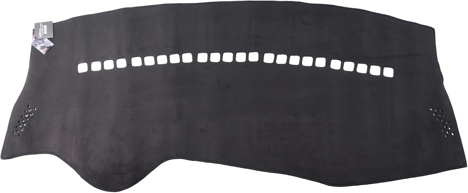 WellVisors Black Suede Dash Mat Dashboard Cover Compatible with Tesla 2016-2021 Model X 3-777TE001