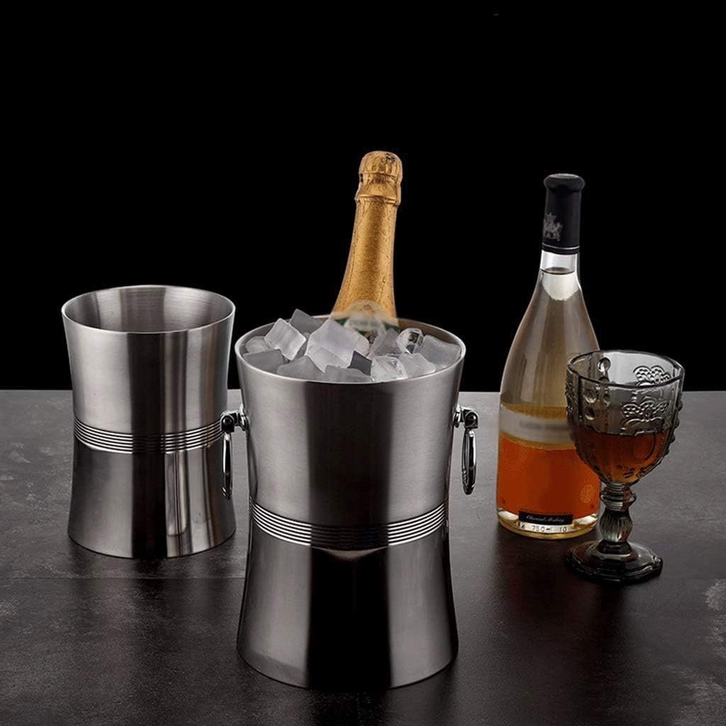 Ice Bucket, ice Bucket Ice Bucket Stainless Steel Large Thick Champagne Ice Bucket Red Wine Ice Bucket Refrigerated Ice Cube Bar