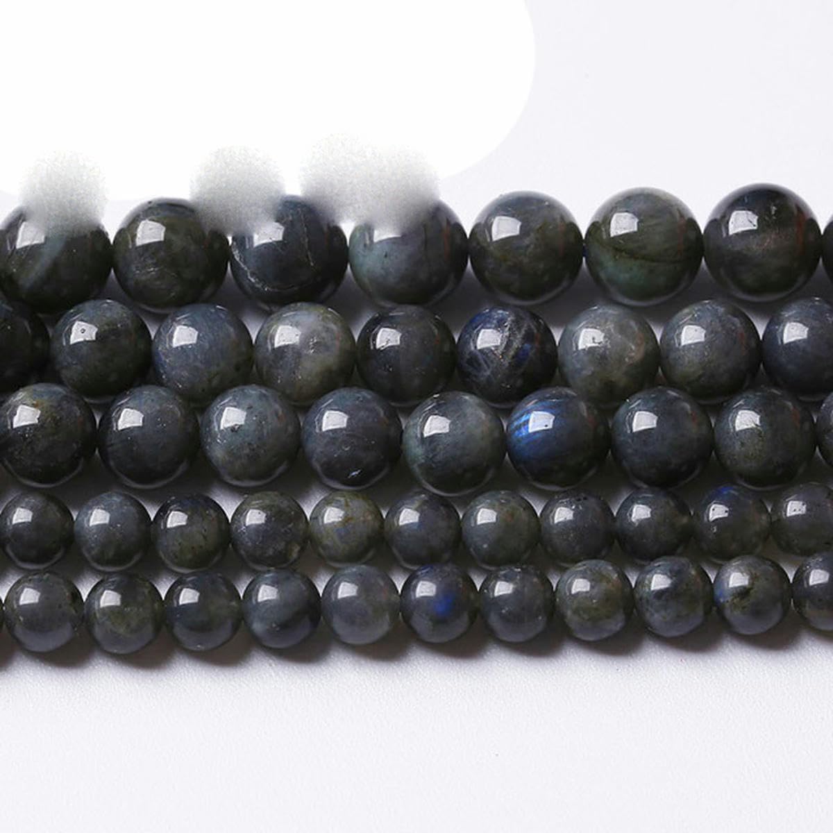 Natürliche echte Lapislazuli-Steinperlen, rund, lose Perlen, 4, 6, 8, 10, 12 mm, für Schmuckherstellung, DIY-Armband, 38,1 cm Strang, Labradorit_a-12 mm, 32 Stück Perlen