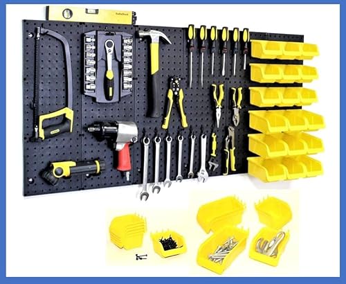 Wallpeg Pegboard Panels Garage Organization - Wall Storage Kit (Pb-2 B) Peg Board Tool Organizer Panel Set Garage Organizer Kit #TOP3