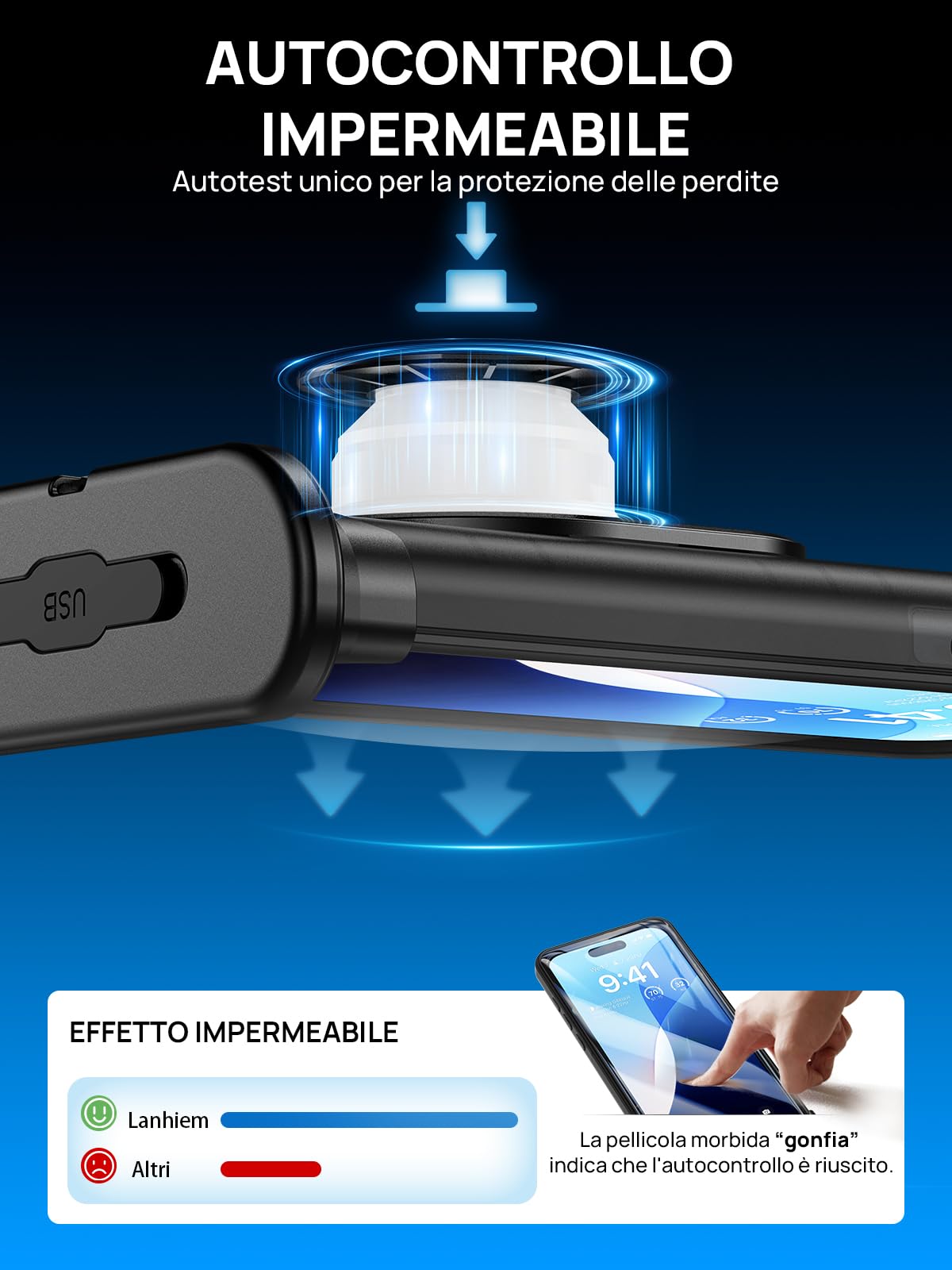 Lanhiem Custodia Impermeabile per iPhone 17/16 16 Pro/15 15 Pro/14 14 Pro/13 13 Pro, 30M/IPX8 Waterproof Cover Subacquea, Touch Screen e Pulsanti Subacquei Solo per iPhone 13 a 16 (6.1"-6.3")