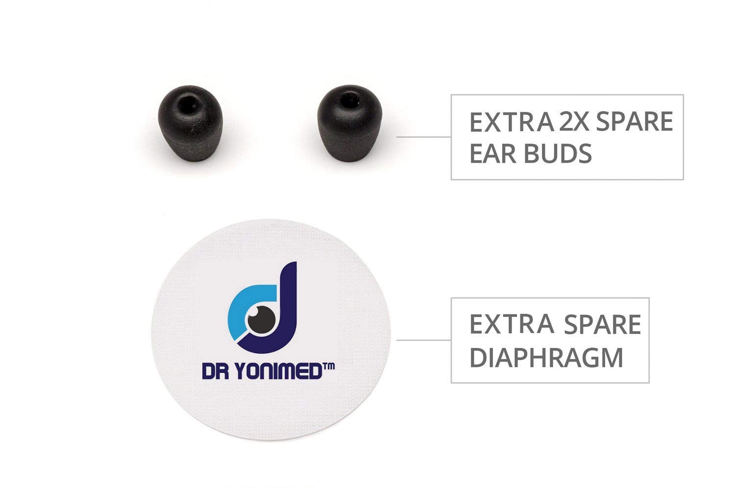 Dr Yonimed Super Deluxe Dual Head Stethoscope Acoustic Black Tube For Doctors, Surgeon, Nurse & Students. 1