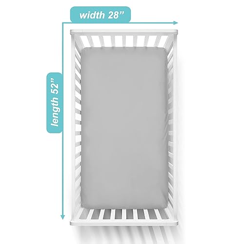 Miniatura 7 de American Baby Company - Juego de 3 sábanas ajustadas para cuna de 100% algodón natural de 52" x 28" - Sábanas suaves, transpirables, hipoalergénicas