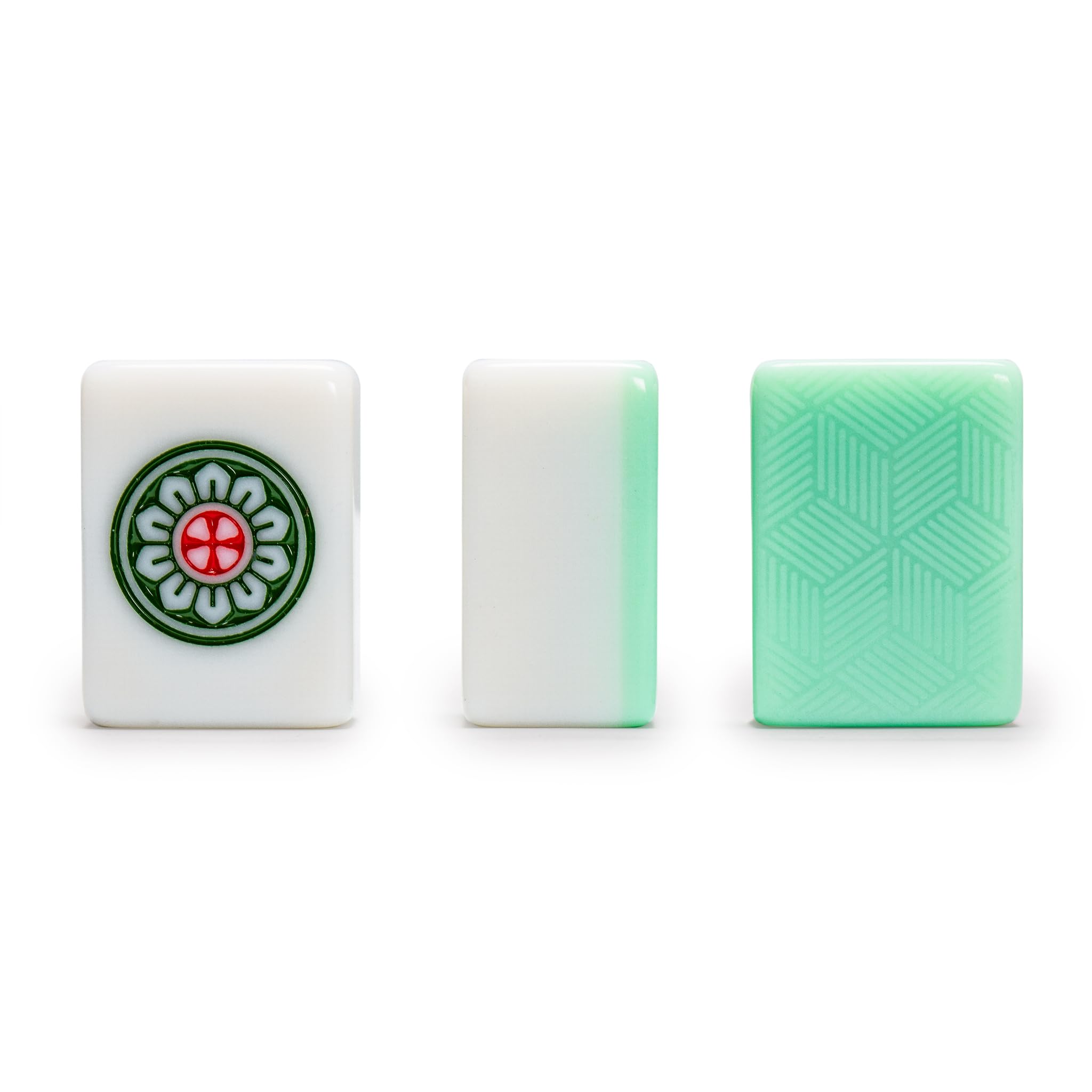 Yellow Mountain Imports Set Mahjong cinese "Emerald Weave" 146 piastrelle 40 mm custodia vinile