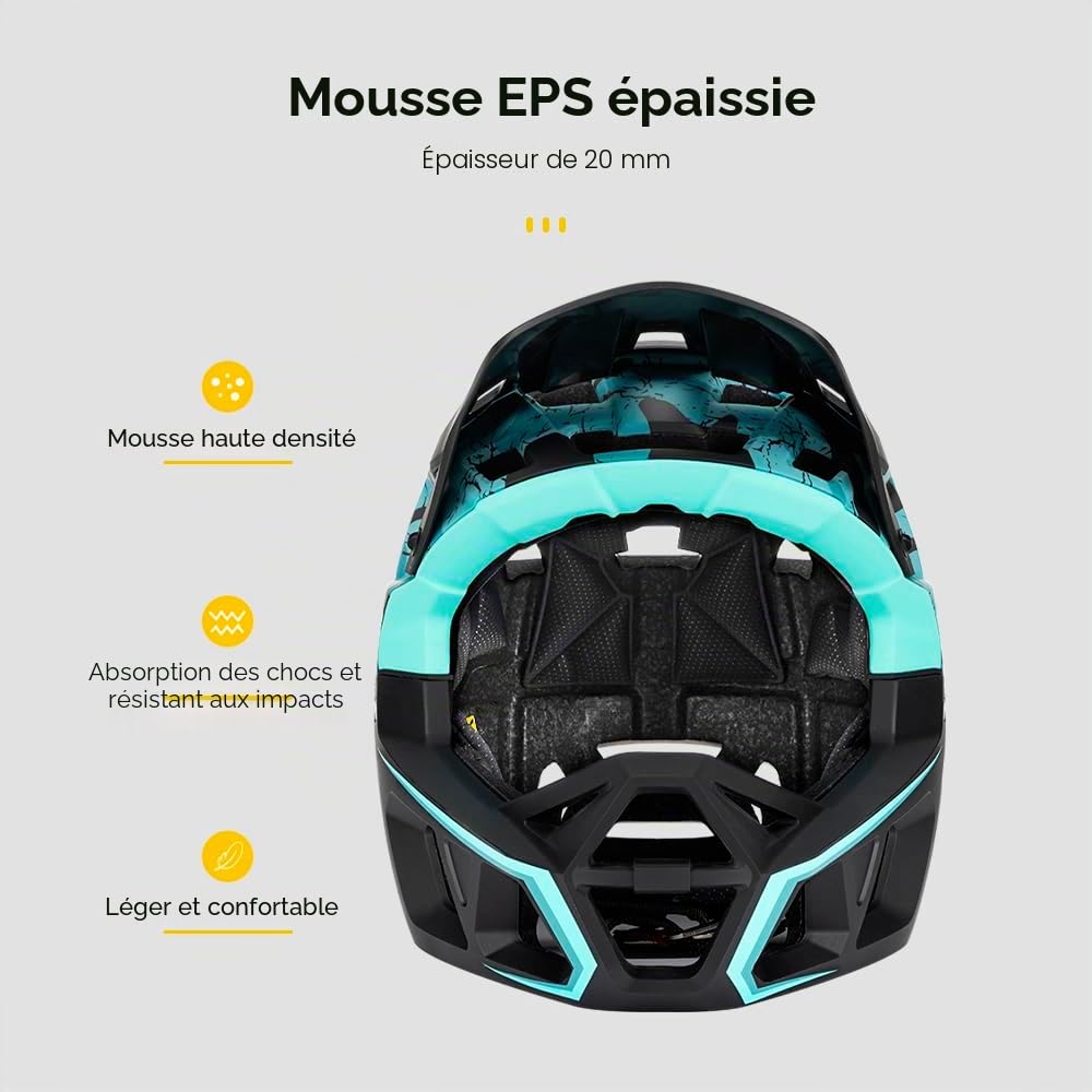 Lixada Casque intégral pour adulte, casque de course de VTT Downhill pour VTT
