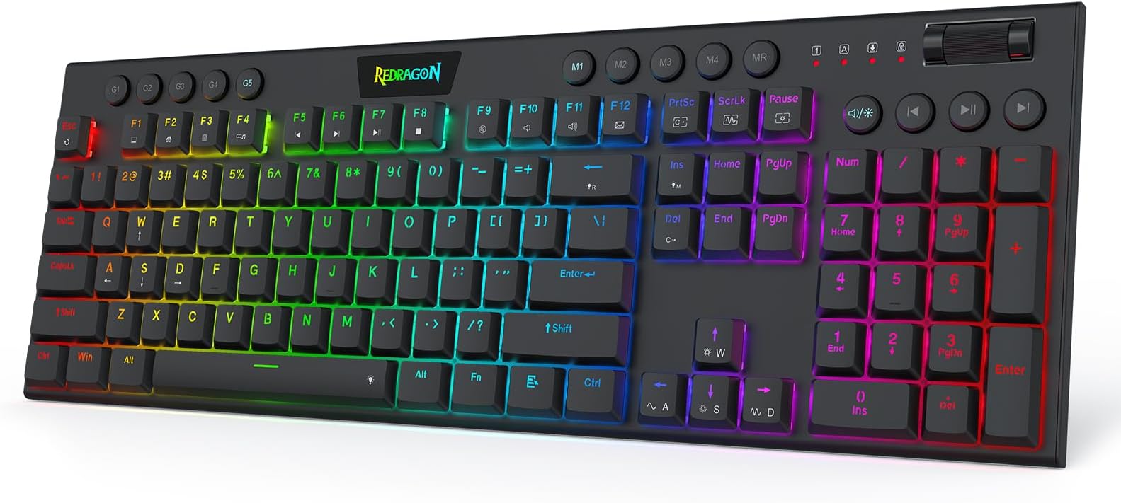 Redragon K618 HE Wired Low-Profile Rapid Trigger Magnetic Gaming Keyboard