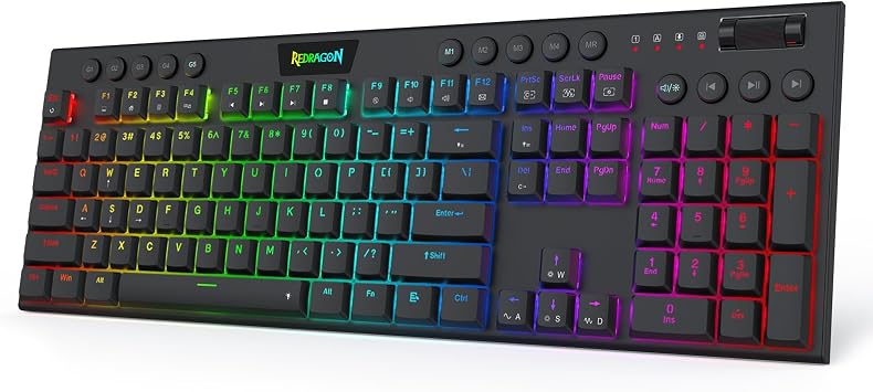 Redragon K618 HE Wired Low-Profile Rapid Trigger Magnetic Gaming Keyboard