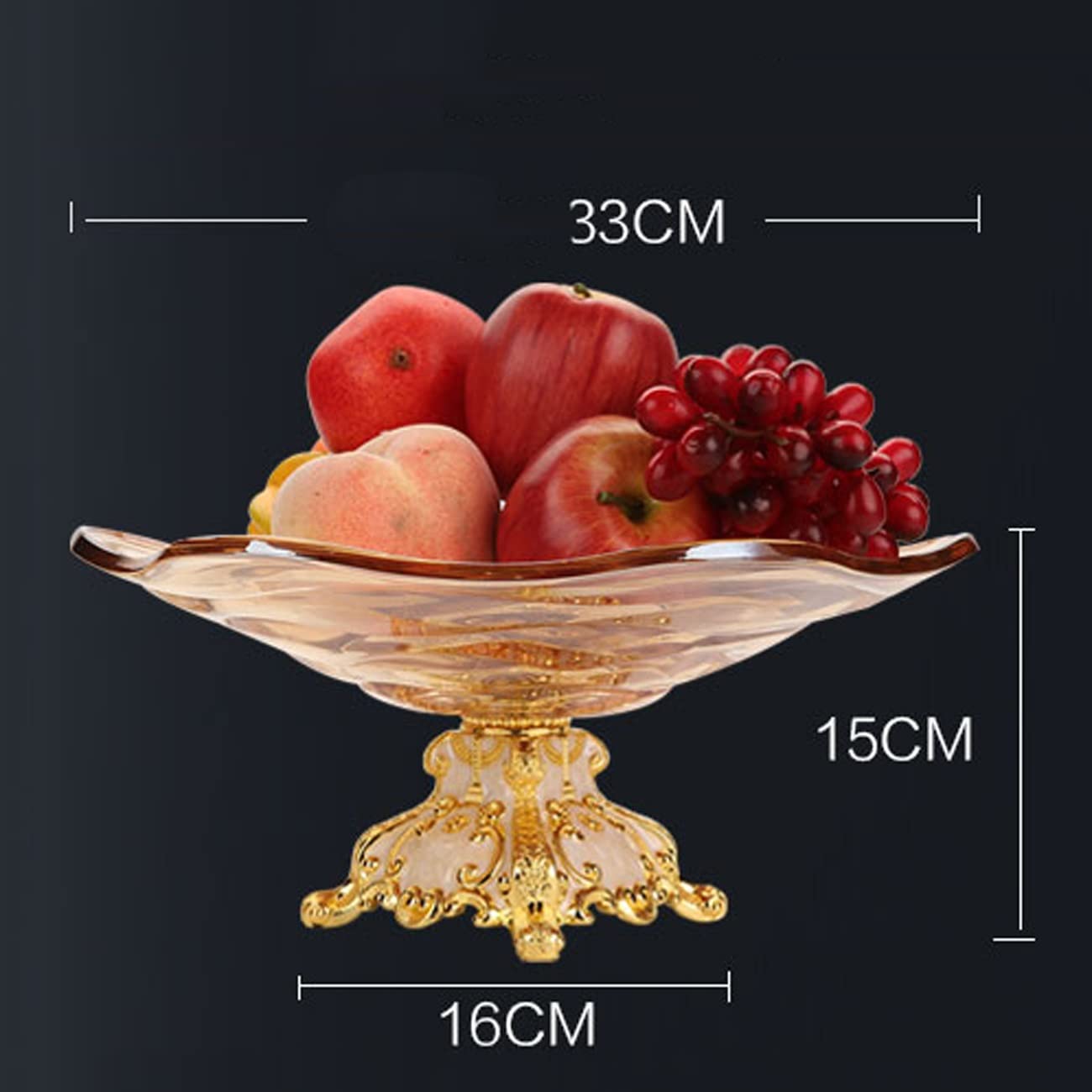 Corbeille À Fruits, Coupe À Fruits Secs en Alliage De Verre Tendance avec Support, Présentoir À Bonbons Et Amuse-Gueules, Plateau De Rangement pour Noix Et Fruits Secs pour La Maison Ro,A, A