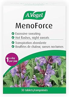 A.Vogel Menoforce Sage Tablets | Menopause Supplement | Gluten-Free and Sugar-Free One-a-Day Tablets for Menopausal Hot Flashes and Night Sweats | Clinically Proven to Relieve Symptoms of Stress and Fatigue | Vegan | 30 Tabs
