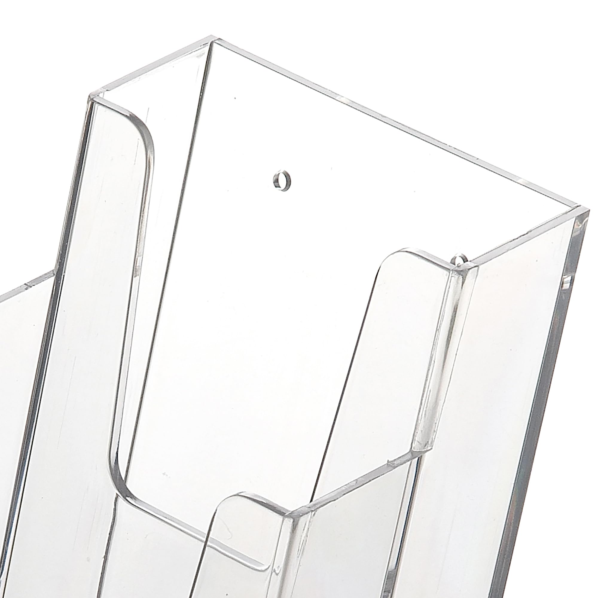Expositor metacrilato 3 Compartimentos DIN Largos | Expositor folletos Largos en Formato Vertical | Soporte Cartas Transparente | 10 Portaprecios metacrilato para Cada ocasión