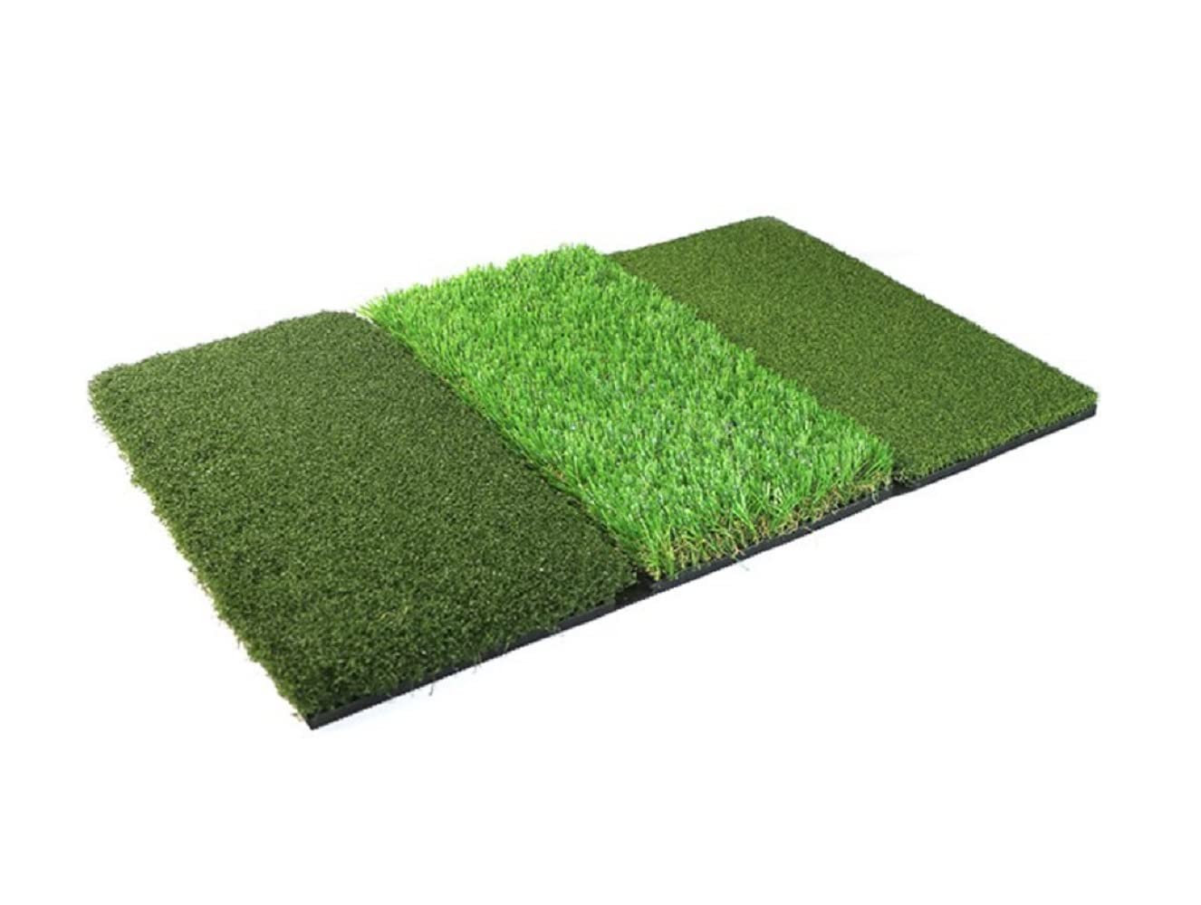 Golf 3 in 1 Abschlagmatte 60 x 30 cm/Übungsmatte | Range Matte mit Rough und Fairway Schlagflächen / Abschlag Training Trainer Übung Matte