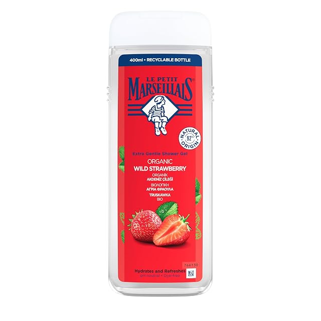 Le Petit Marseillais Żel pod prysznic Truskawka 400 ml, Łagodnie oczyszcza skórę, otulając owocowym zapachem
