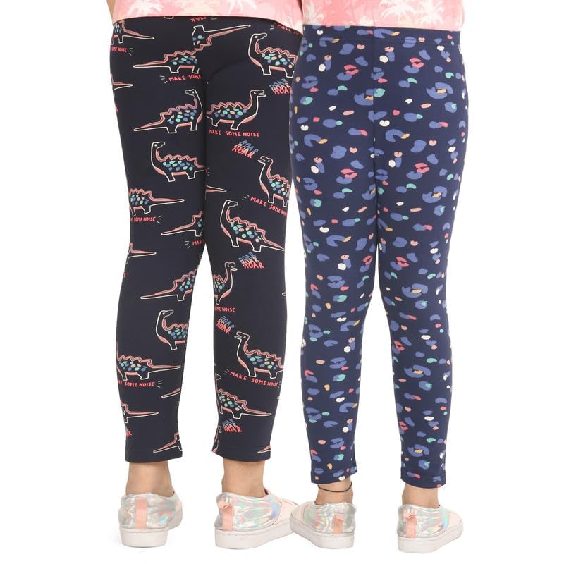 Image of ARIEL Cotton Printed Non-Transparent Regular Fit Ankle Length Leggings for Girls