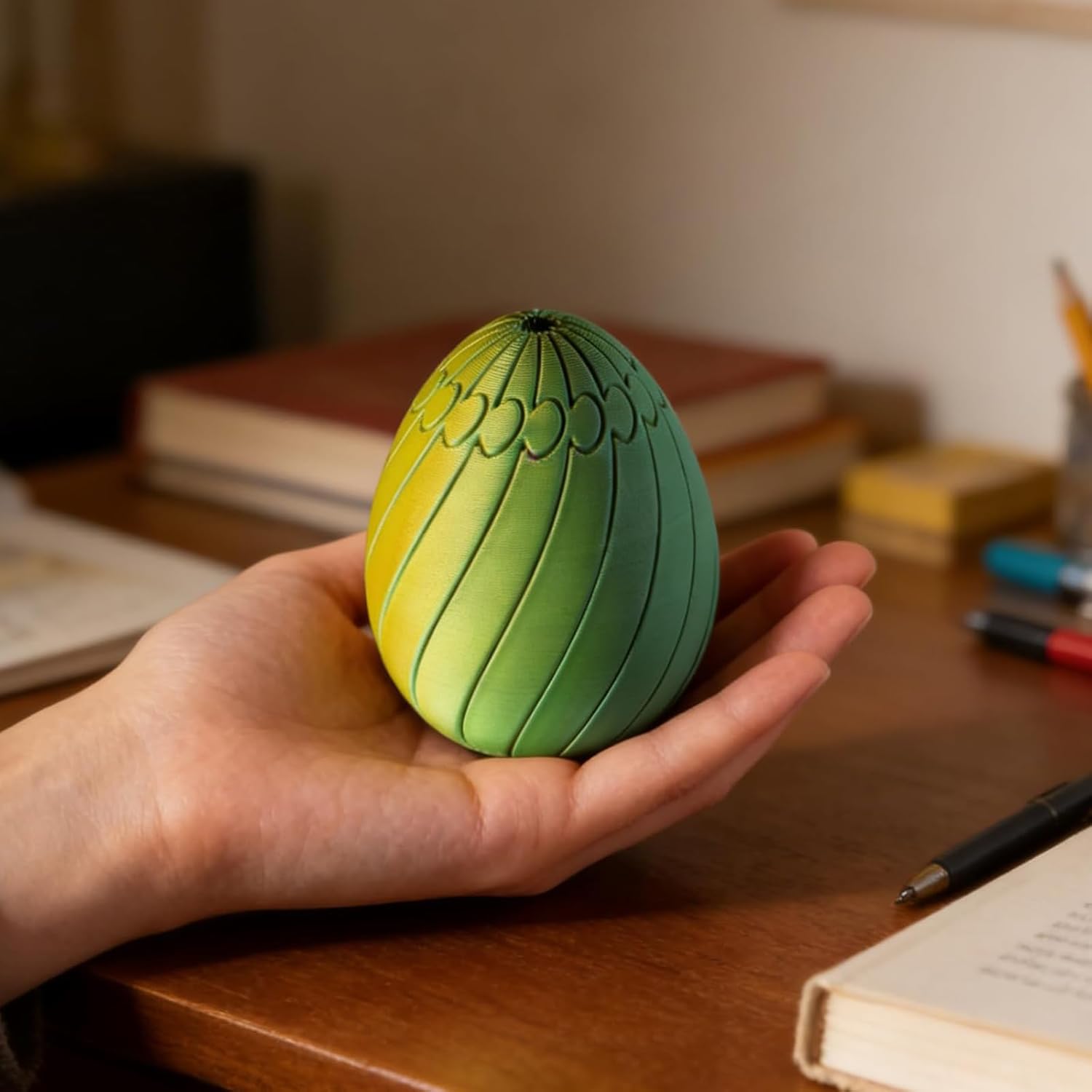 Twisty Fidget Egg, 3D Printed Slippery Egg Fidget,Smooth Rotating Stress Relief Egg Spinner,Rotating Fidget Puzzle Toy for Stress Relief, Colorful Desk Fidget Toy, Easter Party Favors