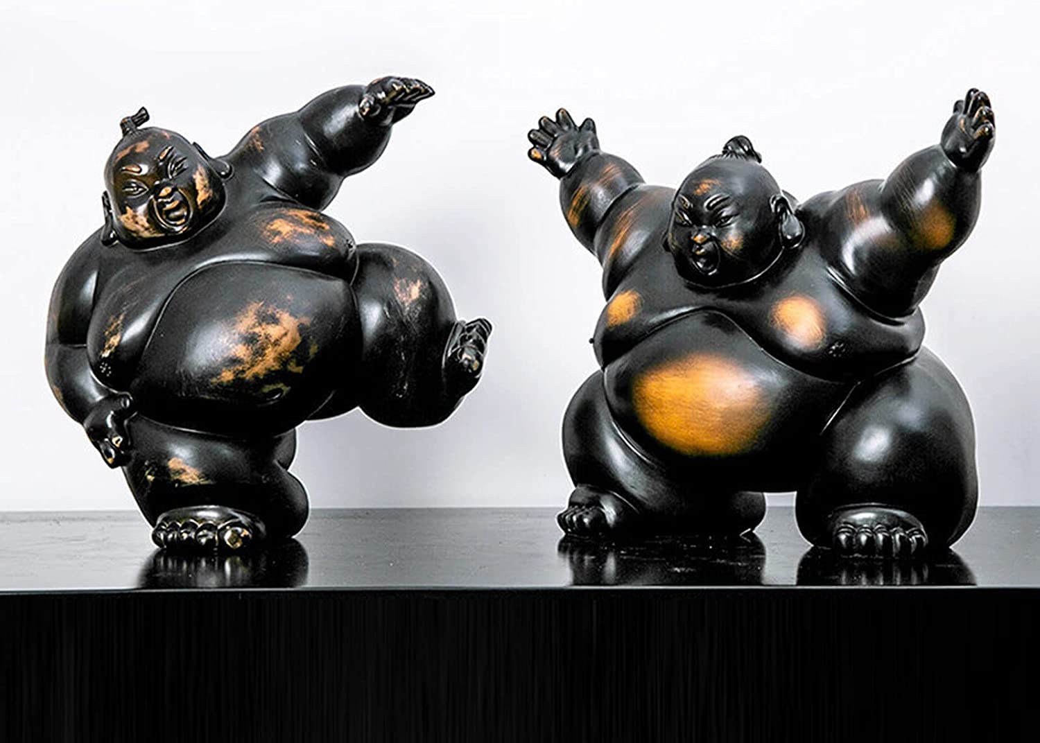 Japońskie Sumo Wrestler Sculptures Vintage Art Statue Home Dekoracja Figurki Kolekcjonerskie Badanie Office Ornaments 30 * 17 * 25cm