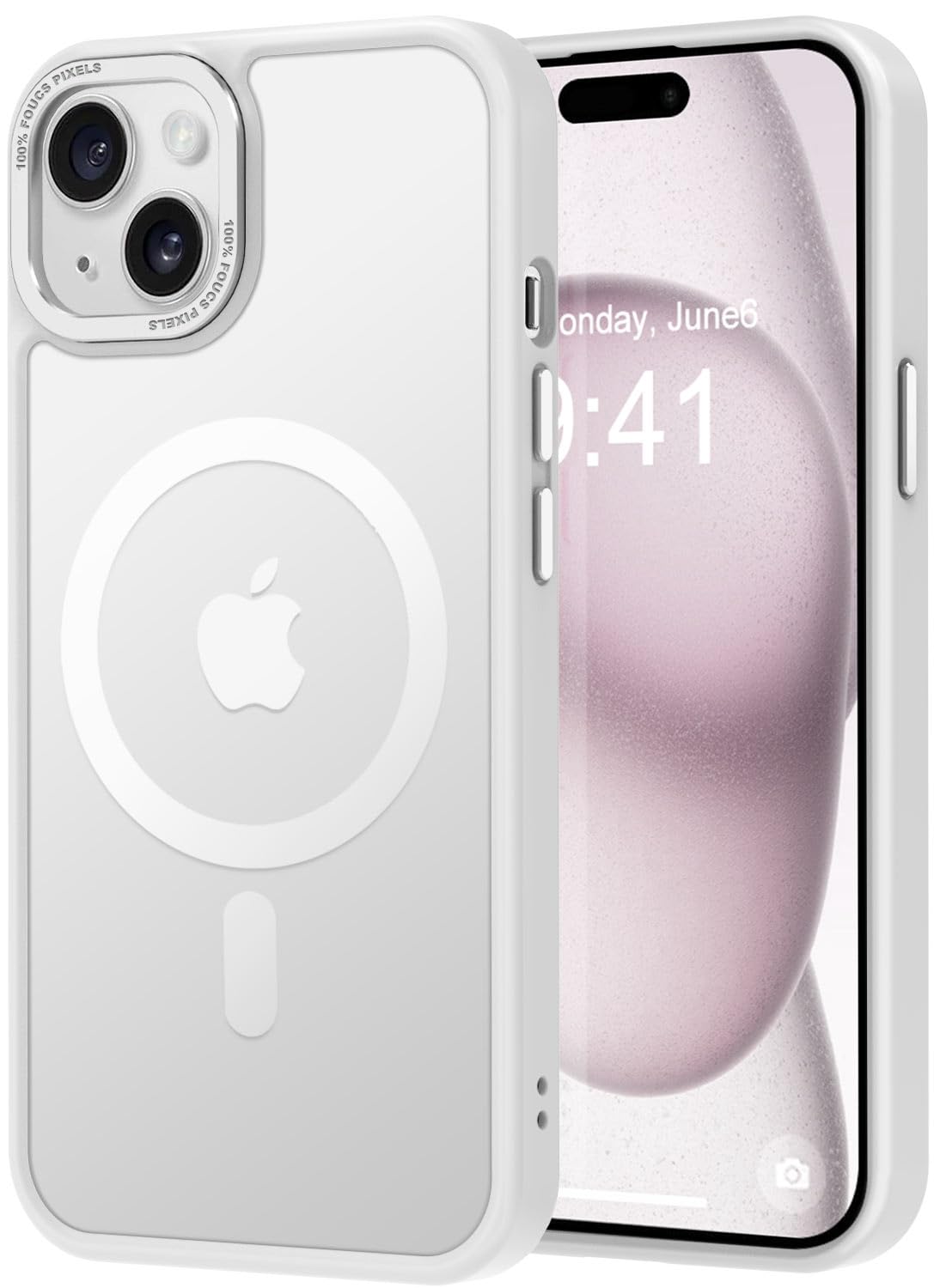 Thomo Upgraded Magnetic for iPhone 15 Plus Case [Compatible with Magsafe] [Mil-Grade Protection], Pocket-Friendly, Slim Translucent Phone Case Cover