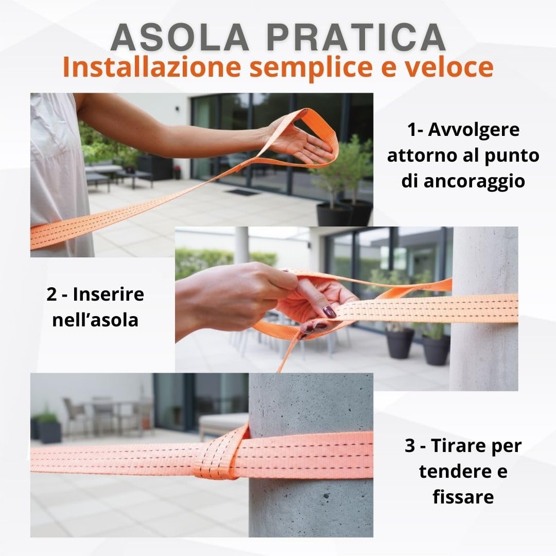 Cinghia con Cricchetto 5m x 50mm Set 2 Pezzi | Cinghia Ancoraggio per Fissaggio Carico | Cinghia Trasporto per Rimorchio Auto