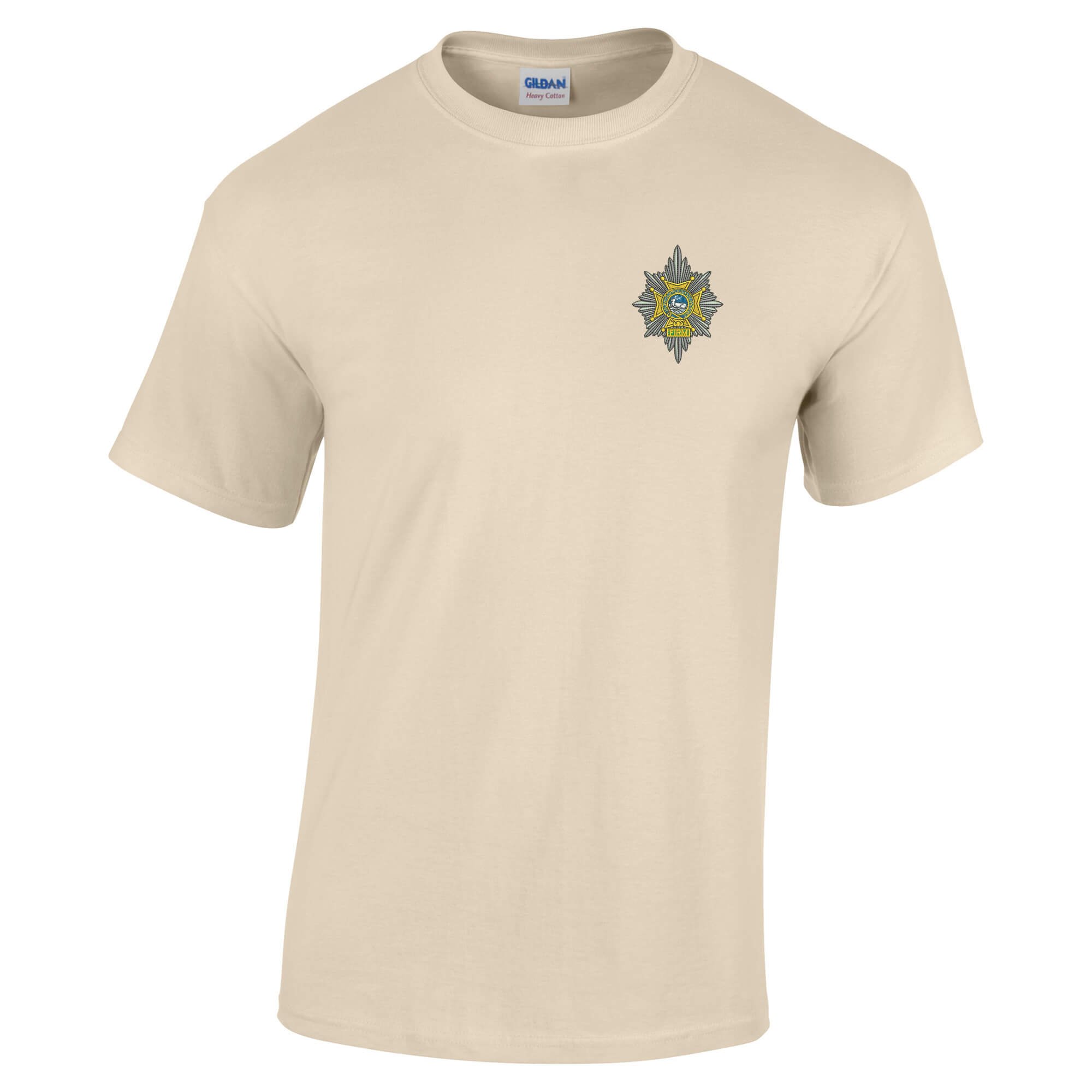 Pineapple Joe's Men's Sand Worcestershire And Sherwood Foresters Regit Embroidered T-Shirt - Large