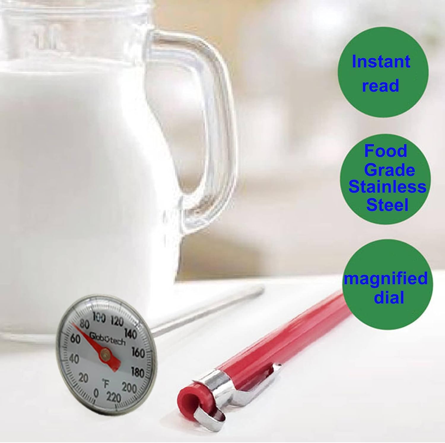 review Kitchen Food-Cooking Meat Coffee Thermometer – Pocket Espresso Thermometer for Milk Foam Frothing Chocolate Water Grill, Turkey, BBQ Temperature Stainless Steel 1