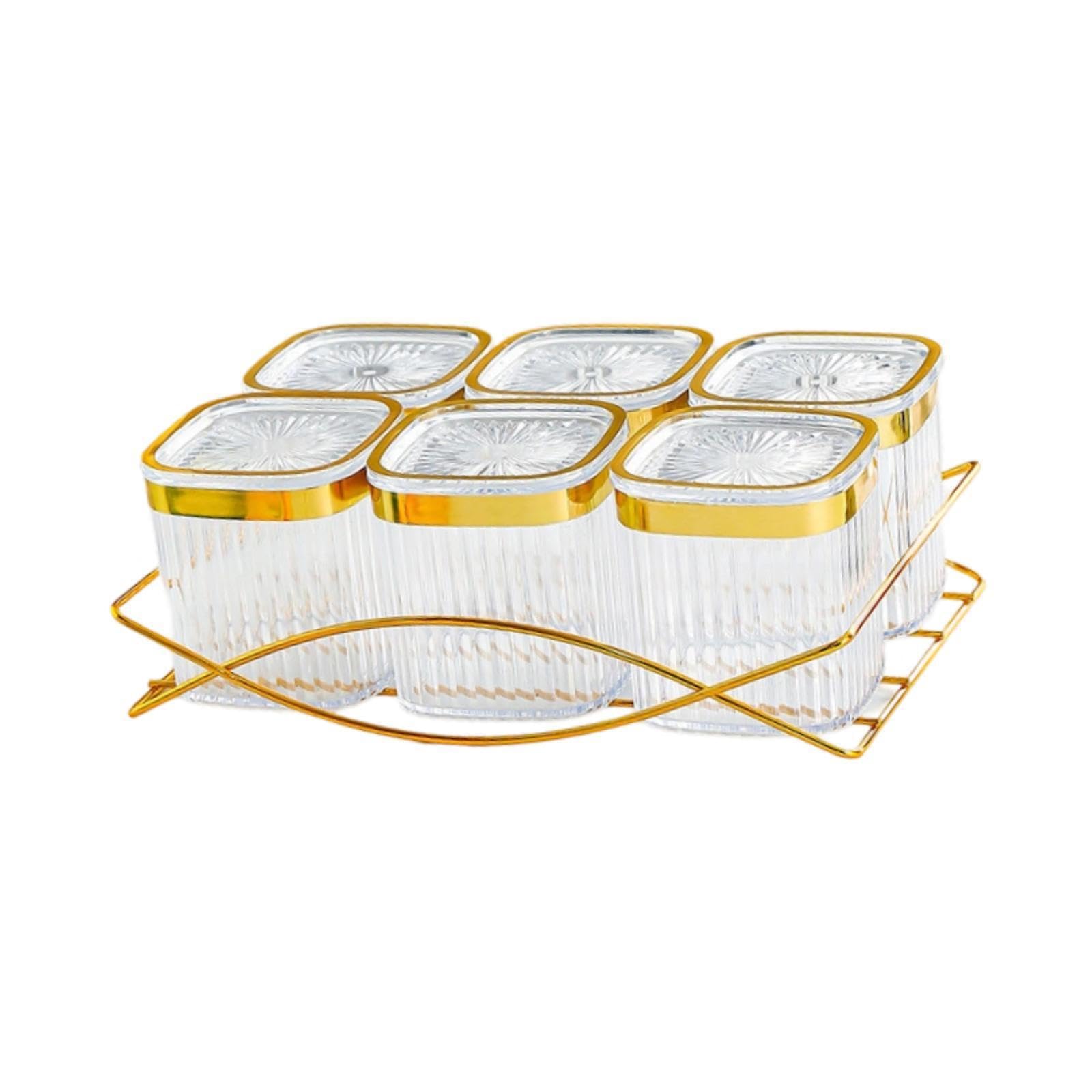 YIXANNX Trendy Snack Tray Rotatable Base Serving Plate With Lids Organizing