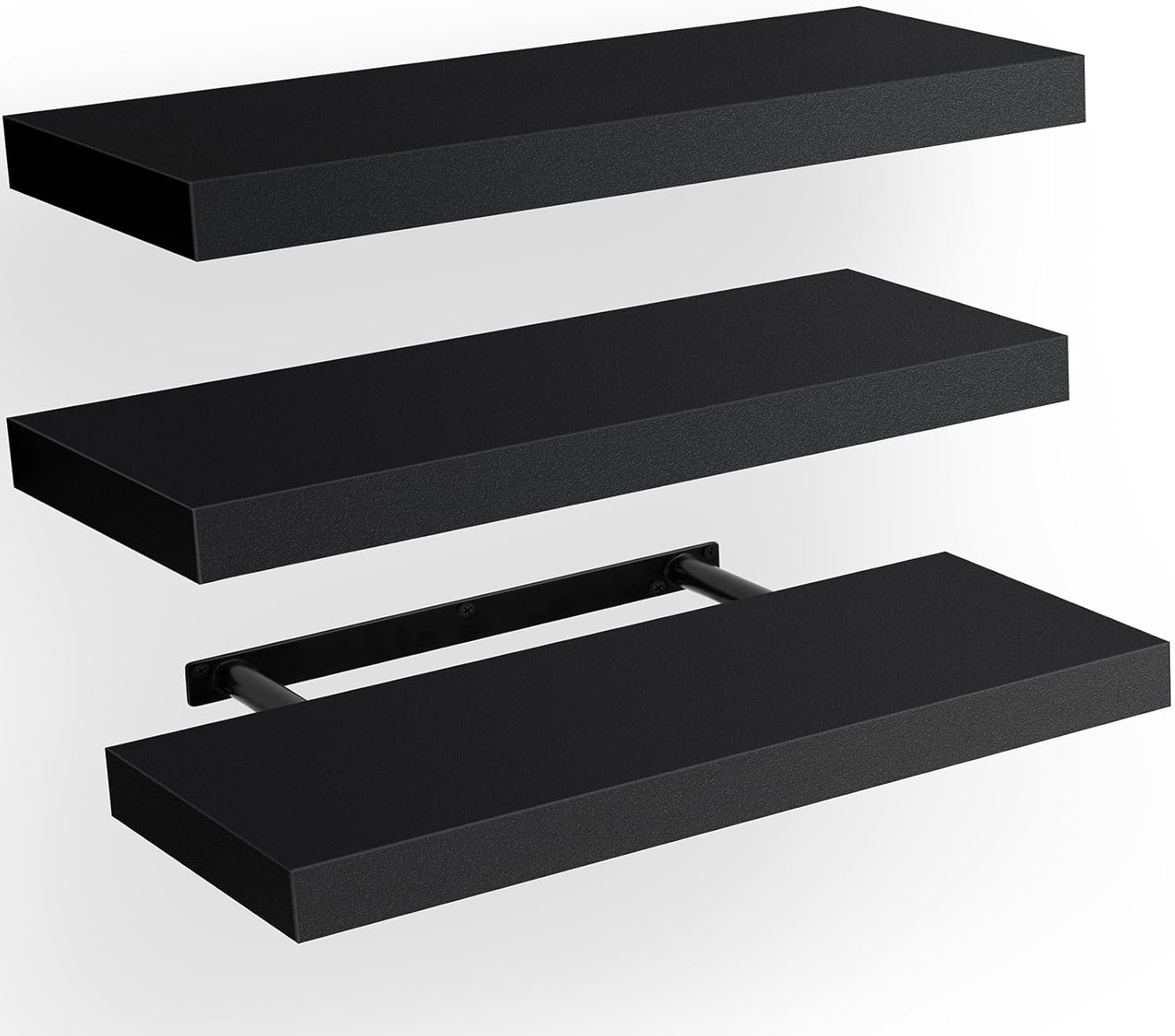 AMADA HOMEFURNISHING Floating Shelves Black, Wall Shelves