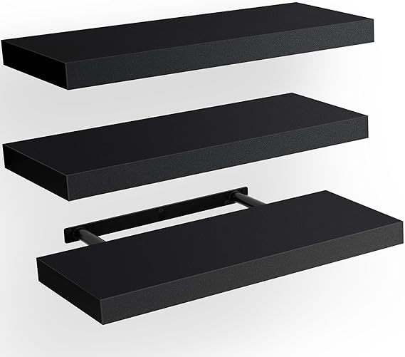 AMADA HOMEFURNISHING Floating Shelves Invisible Wall Mounted 3 Sets