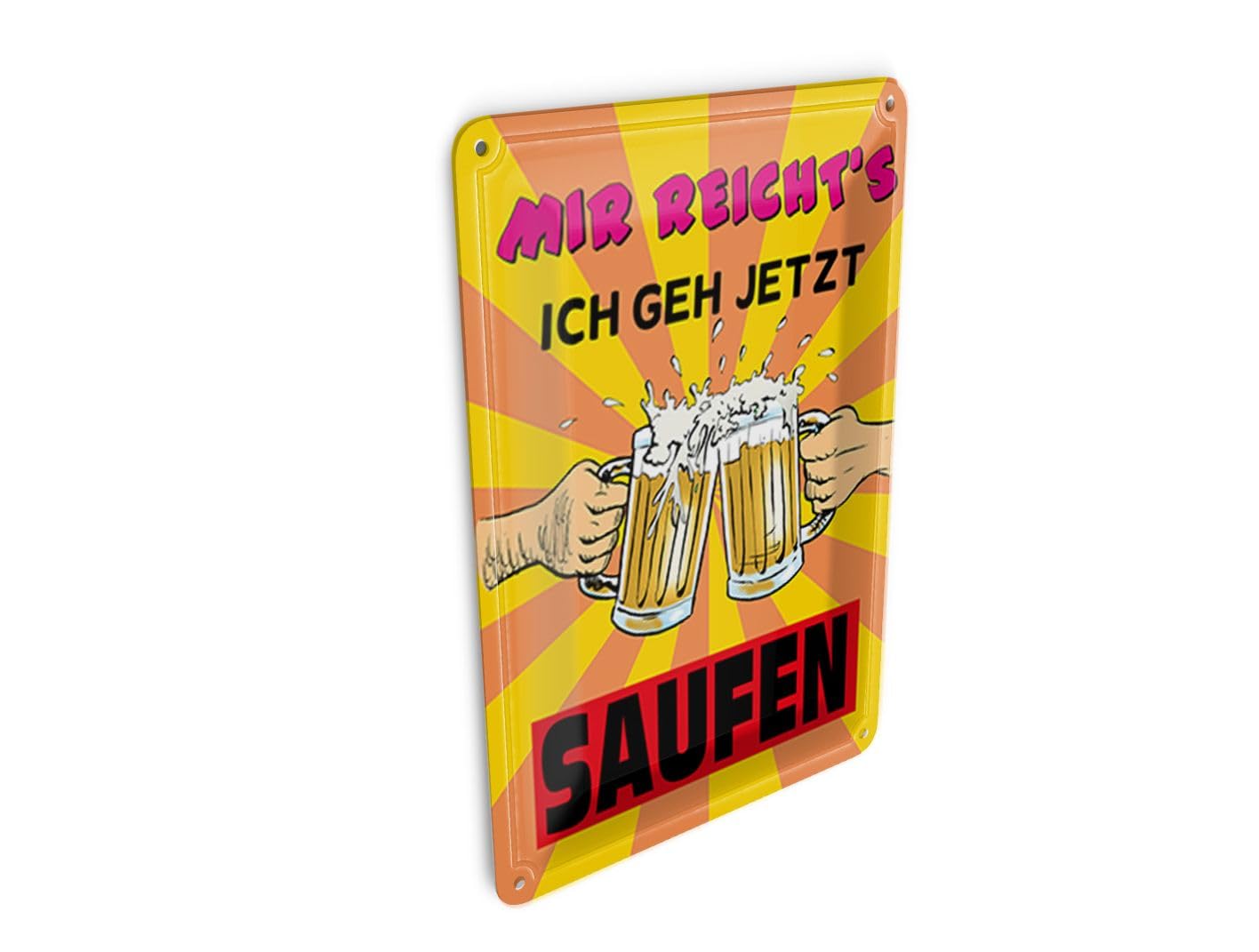 Femer Tin Postcard Alcohol 10 x 14 cm mir Reicht's geh jetzt Saufen Decorative Sign