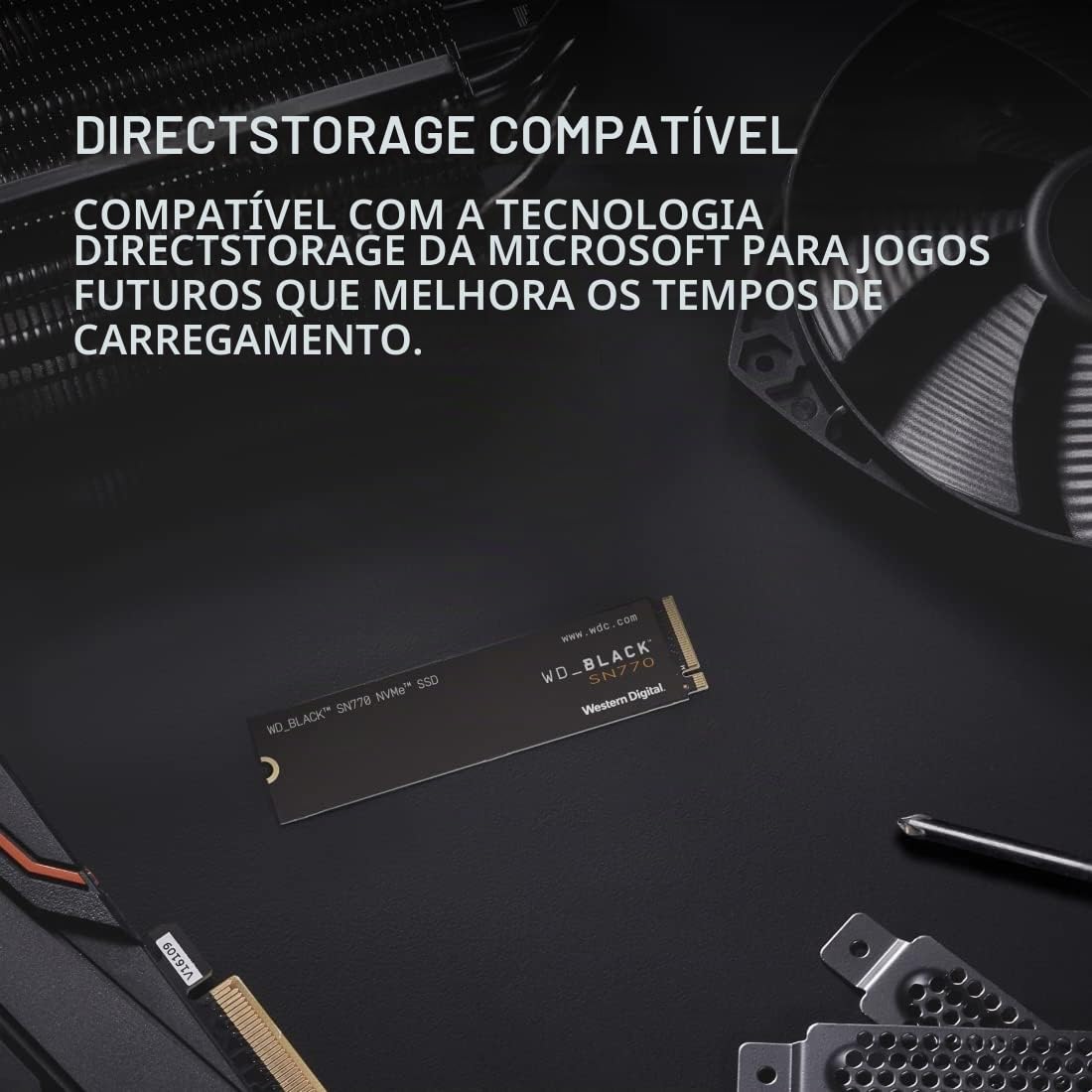 SSD WD Black SN770 2TB NVMe M.2 2280 (Leitura até 5150MB/s e