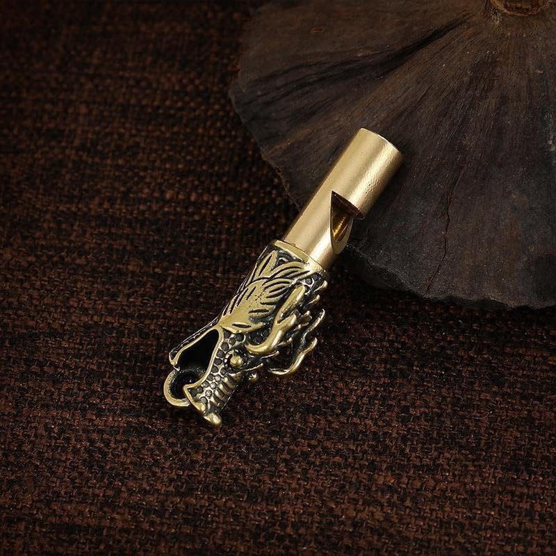 Miniatura 6 de Comimark Collar con colgante de silbato de dragón de latón de metal único de 3 piezas, perfecto para deportes al aire libre, senderismo de