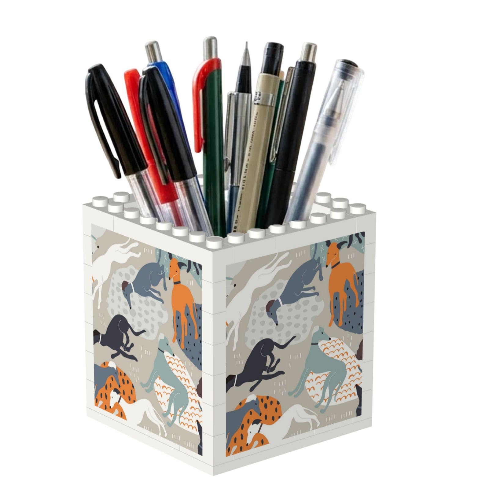 Poadnly Greyhounds Cute, Pen Pot Pencil Holder for Office Home School, Compact Desk Organiser for Office Stationery