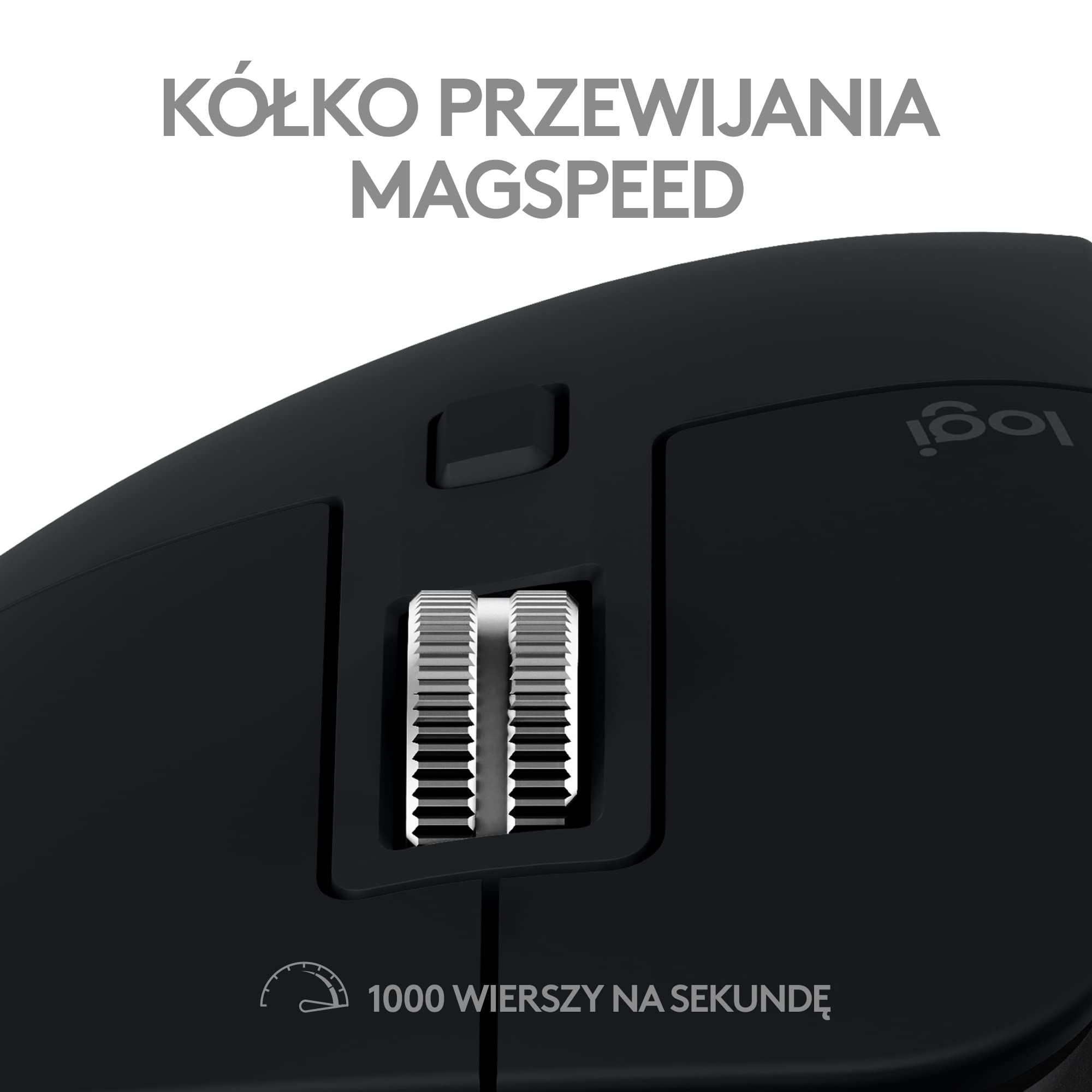 Logitech MX Master 3S Mac - ergonomiczna mysz bezprzewodowa | 8K DPI, działa na szkle, ciche kliknięcia, konfigurowalna, USB-C, Bluetooth, Apple, iPad - Space Grey