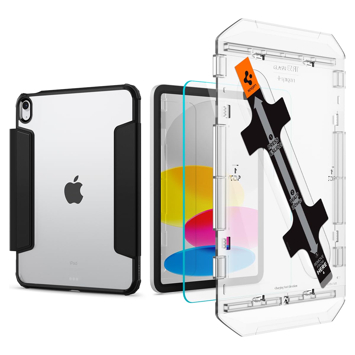 iPad 10.9" Ultra Hybrid Pro Black & iPad 10.9" 10th Gen Glas.tR EZ Fit (1P)