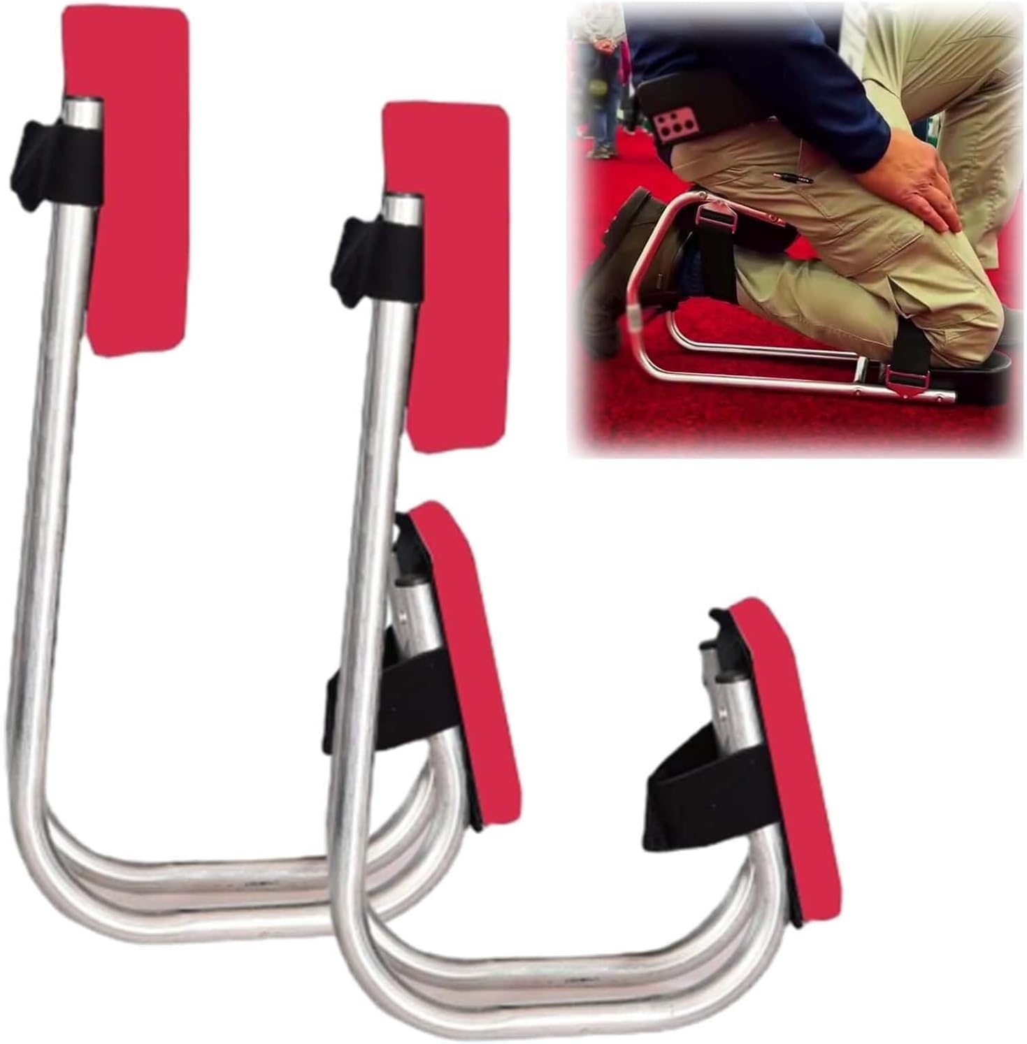 Garden Kneeling Device Set - Adjustable Gardening Stool and Knee Pads for Pruning, Farm Work, Weeding - 2PCS Strap-On Knee Seat for Garden Maintenance by