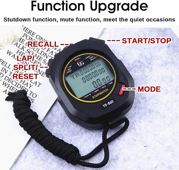 LAOPAO 60 Precision 1/100 Second Memory with Shut-off Function and Mute Timer for Gym Basketball Football Baseball Outdoor Sports - 3