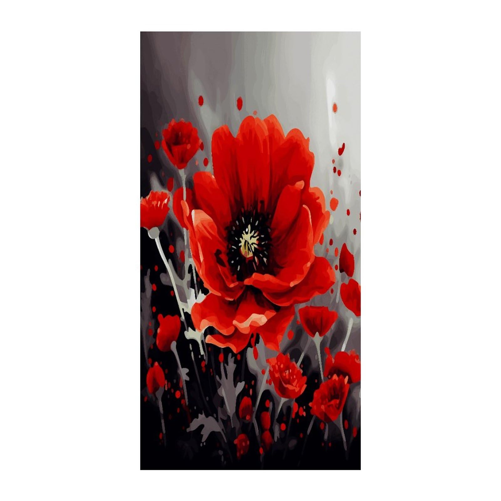 Fekiloot Style Dancing Red Flower Door Curtain Room Divider Curtains