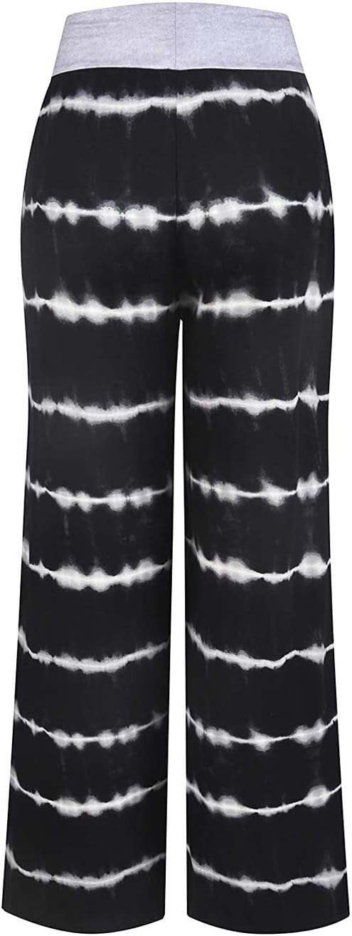 Elsofer Women's Pajama Lounge Pants Floral Print Comfy Casual Stretch Palazzo Drawstring Pj Bottoms Wide Leg Pants - Image 3