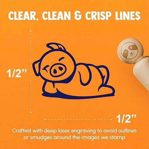 Miniatura 2 de Lazy Pig Lounging - Sello de goma para sellar planificadores de manualidades, mini de 12 pulgada