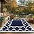 GENIMO 5' x 8' Outdoor Rug Waterproof for Patio Decor, Foldable Reversible Plastic Straw Area Rugs Mat for Camper, Outside Carpet for Rv, Deck, Porch, Picnic, Beach, Balcony, Blue & White