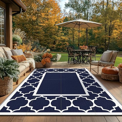 image for GENIMO Outdoor Rug 8' x 10' Patio Waterproof, Foldable Reversible Plas