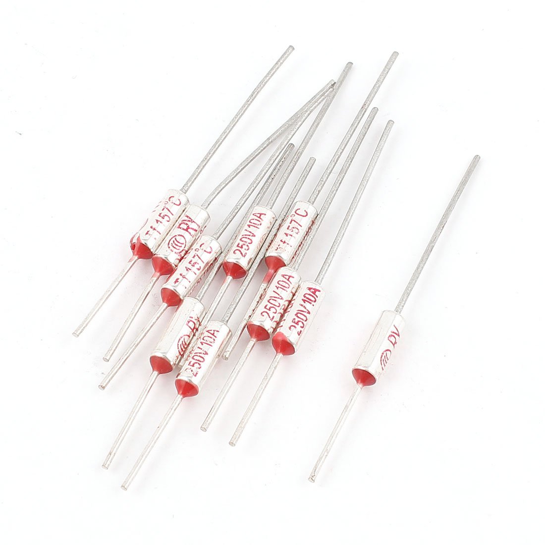 Uxcell Sourcingmap 10 Pcs Ry Tf 157 Celsius Degree Cutoff Thermal Fuse Ac 250V 10A
