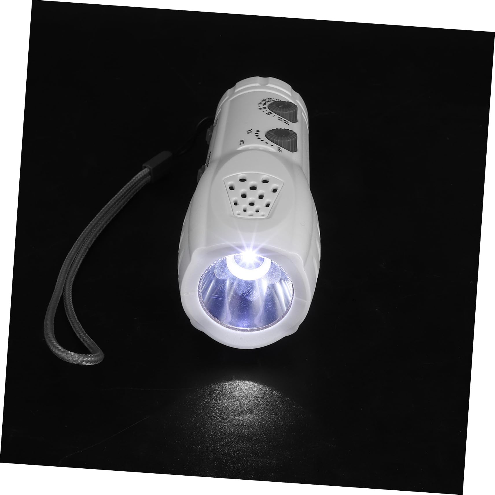Toddmomy Multifunktionale Weiße Kurbel Taschenlampe mit Notfall Alarm und Handkurbel Stromversorgung für Camping und Wandern aus Robustem Kunststoff