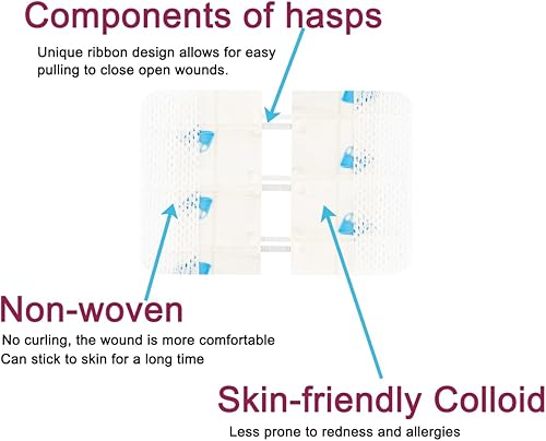 Miniatura 3 de Tiras de cierre de heridas de emergencia, vendajes de mariposa, suturas de puntada, vendajes adhesivos para primeros auxilios, reparación de